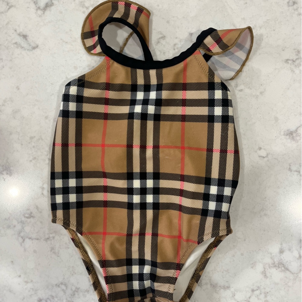 Ruffle Detail Vintage Burberry Swim 6 Months
